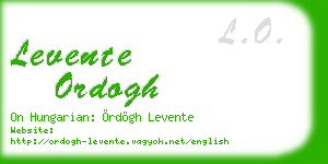 levente ordogh business card