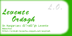 levente ordogh business card